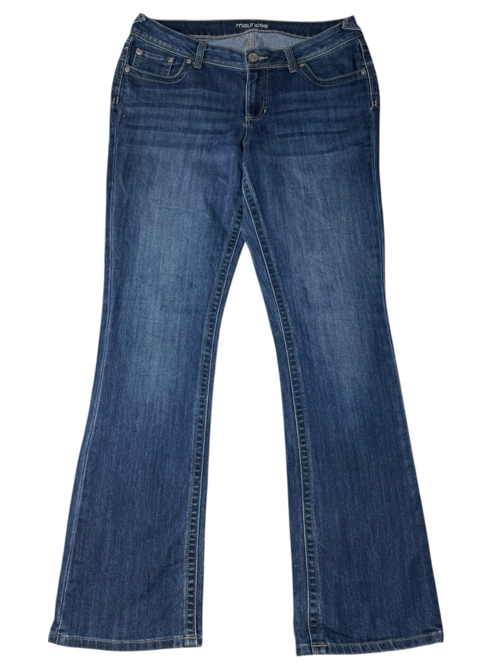 Maurices Dark Wash Bootcut Jeans Women’s 12 Long Stretch Embroidered Pockets